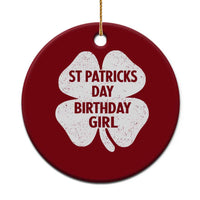 St Patricks Day Birthday Girl Ceramic Ornament Irish Bday Shamrock Clovers