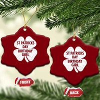St Patricks Day Birthday Girl Ceramic Ornament Irish Bday Shamrock Clovers