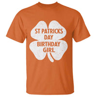 St Patricks Day Birthday Girl T Shirt Irish Bday Shamrock Clovers