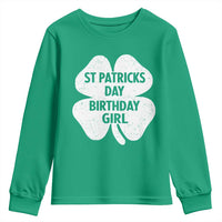 St Patricks Day Birthday Girl Youth Sweatshirt Irish Bday Shamrock Clovers