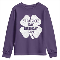St Patricks Day Birthday Girl Youth Sweatshirt Irish Bday Shamrock Clovers