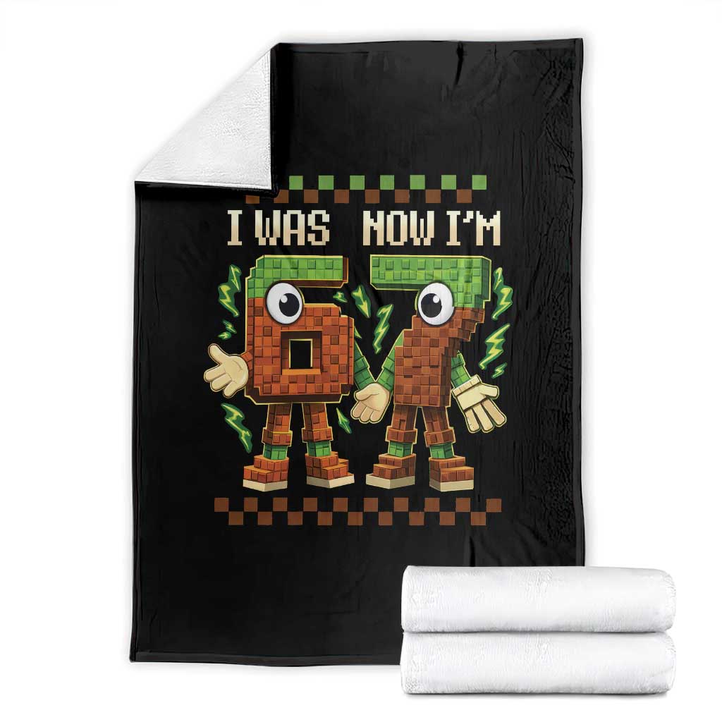 I Was 6 Now Im 7 7th Birthday 67 Meme Throw Blanket Six Seven Checkered Kids Gaming Meme