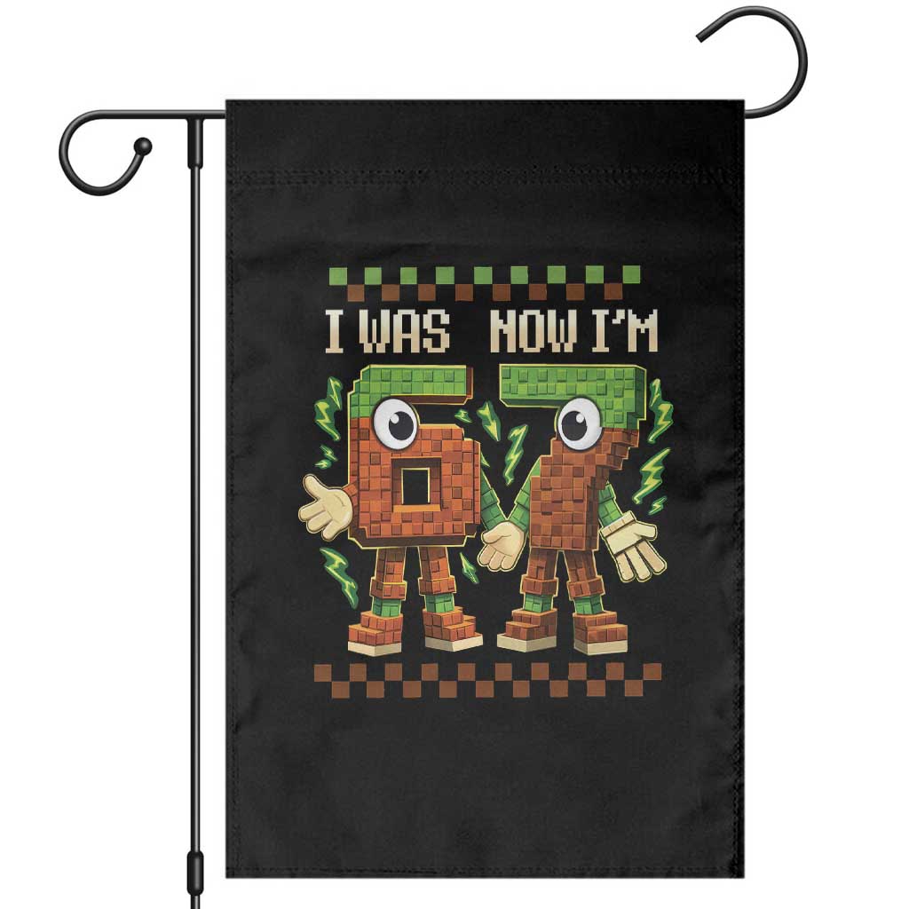 I Was 6 Now Im 7 7th Birthday 67 Meme Garden Flag Six Seven Checkered Kids Gaming Meme