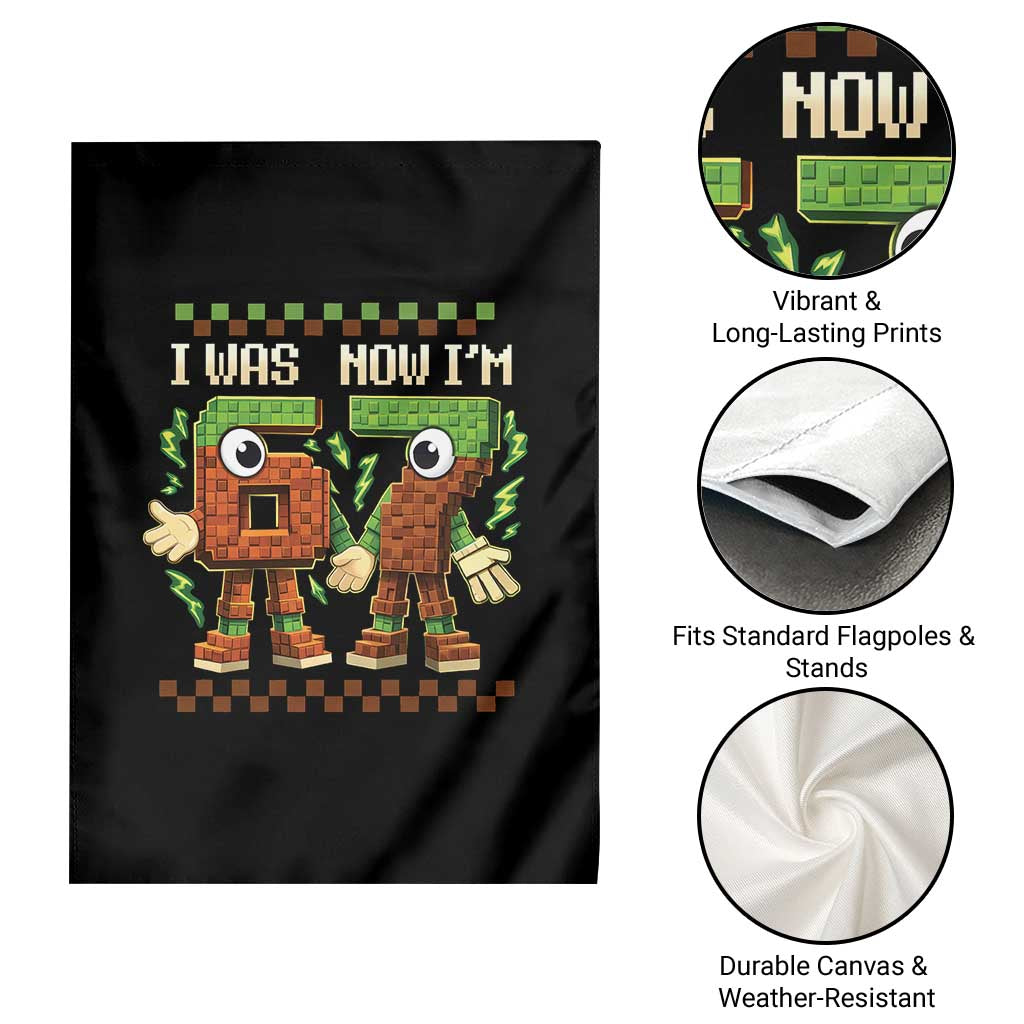 I Was 6 Now Im 7 7th Birthday 67 Meme Garden Flag Six Seven Checkered Kids Gaming Meme