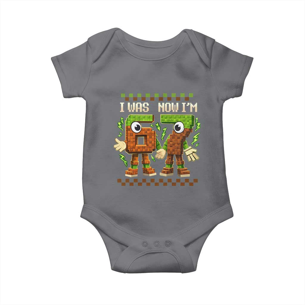 I Was 6 Now Im 7 7th Birthday 67 Meme Baby Onesie Six Seven Checkered Kids Gaming Meme