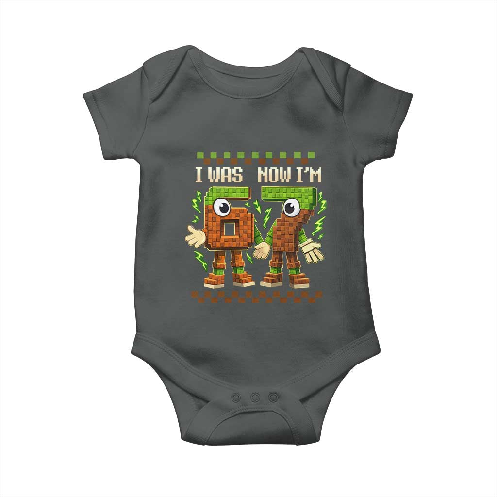 I Was 6 Now Im 7 7th Birthday 67 Meme Baby Onesie Six Seven Checkered Kids Gaming Meme