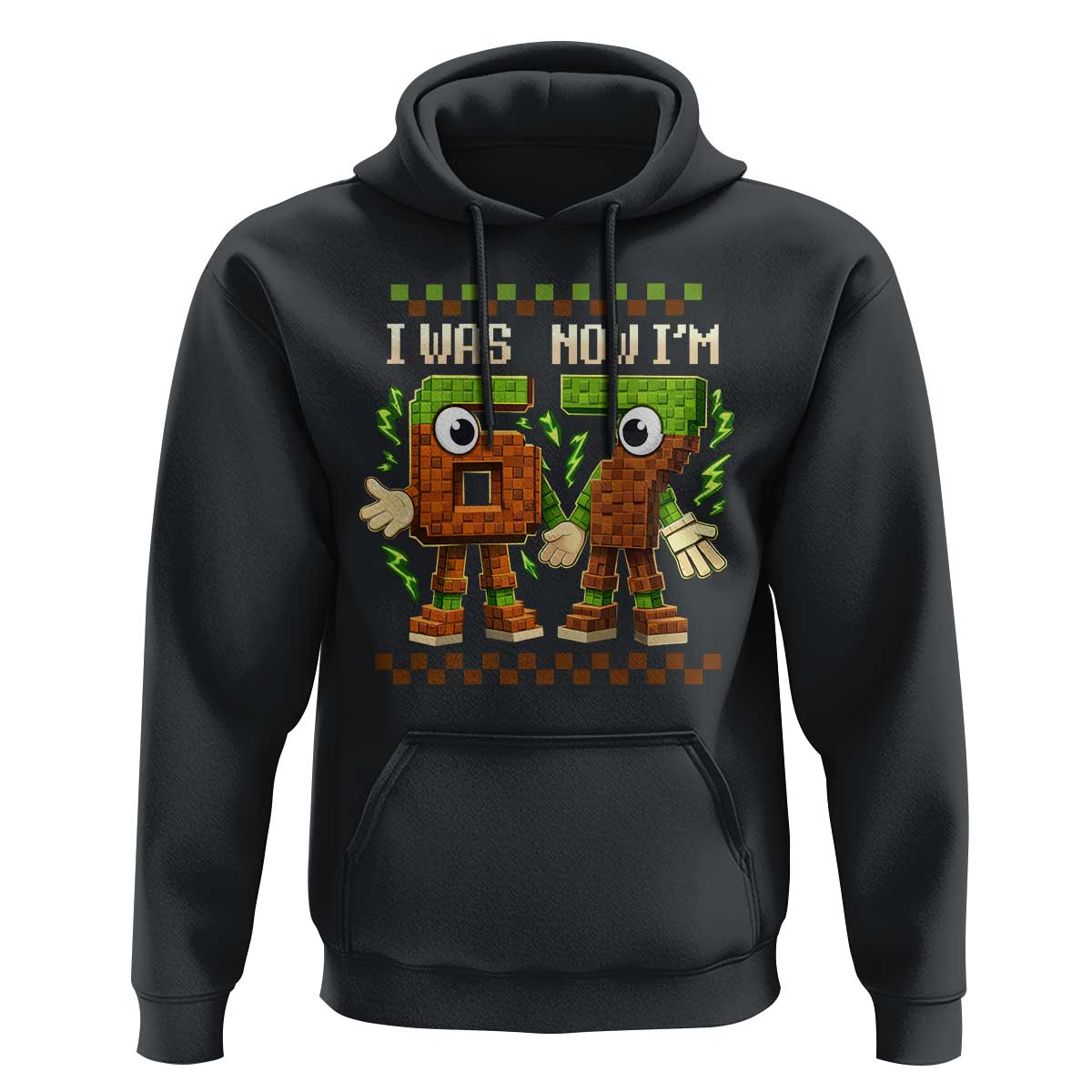 I Was 6 Now Im 7 7th Birthday 67 Meme Hoodie Six Seven Checkered Kids Gaming Meme