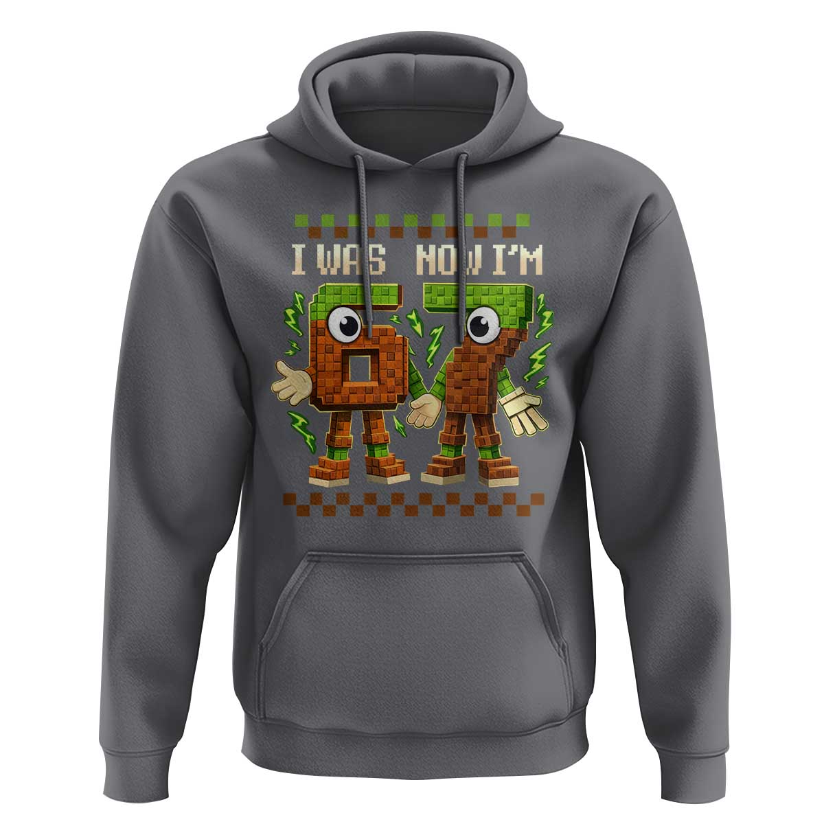 I Was 6 Now Im 7 7th Birthday 67 Meme Hoodie Six Seven Checkered Kids Gaming Meme