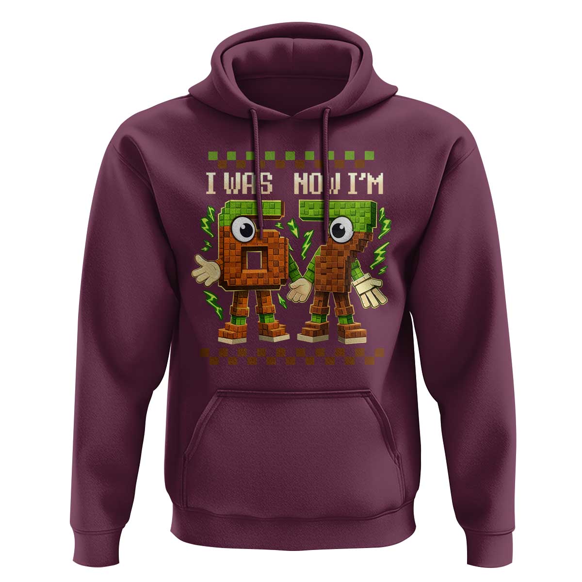 I Was 6 Now Im 7 7th Birthday 67 Meme Hoodie Six Seven Checkered Kids Gaming Meme