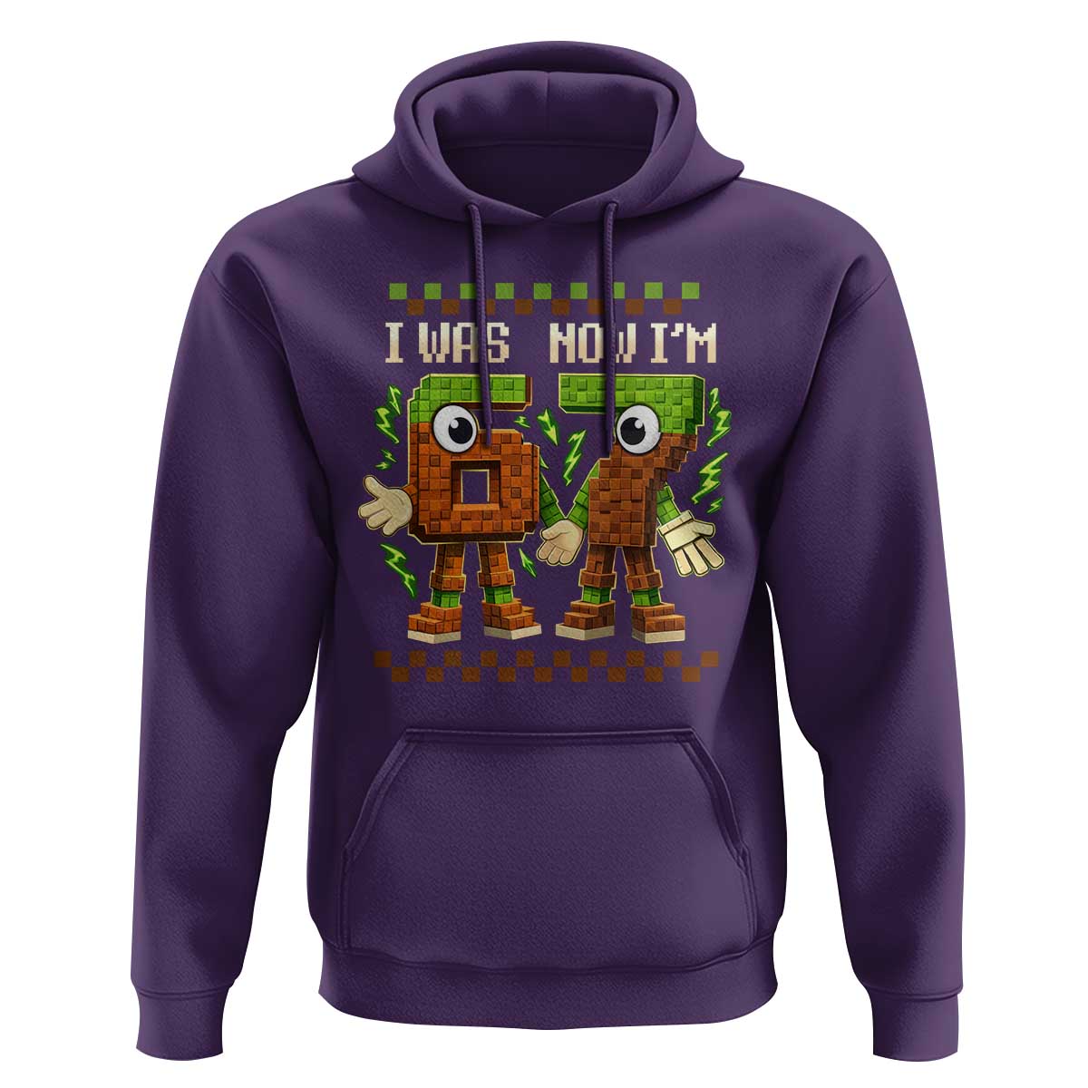 I Was 6 Now Im 7 7th Birthday 67 Meme Hoodie Six Seven Checkered Kids Gaming Meme