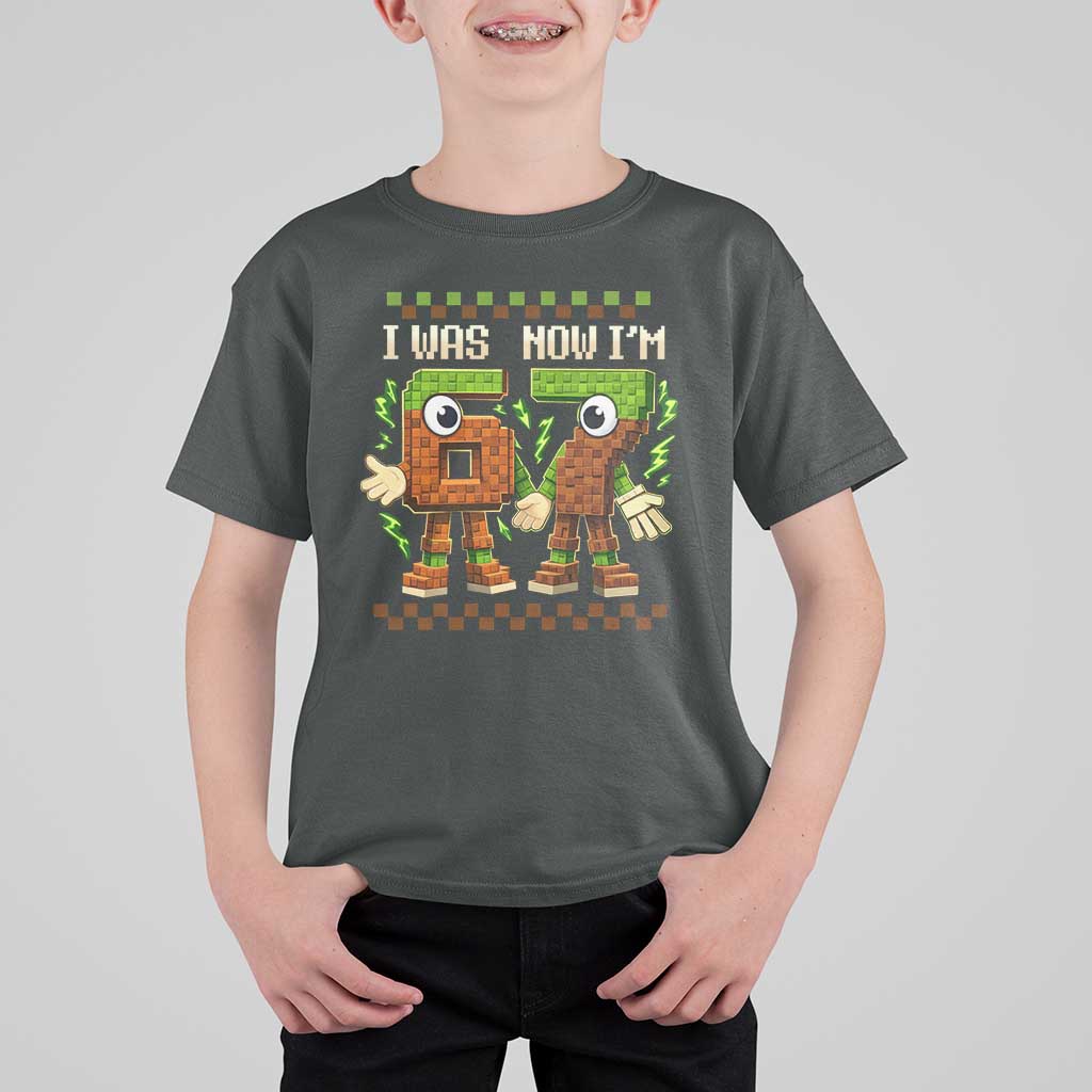 I Was 6 Now Im 7 7th Birthday 67 Meme T Shirt For Kid Six Seven Checkered Kids Gaming Meme
