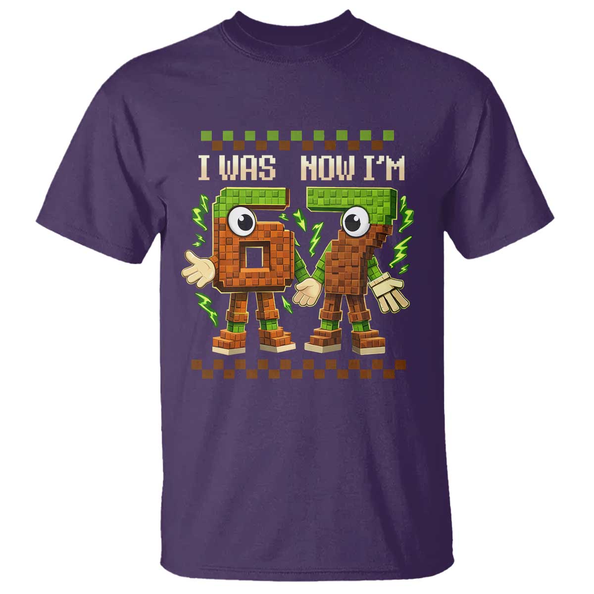I Was 6 Now Im 7 7th Birthday 67 Meme T Shirt Six Seven Checkered Kids Gaming Meme