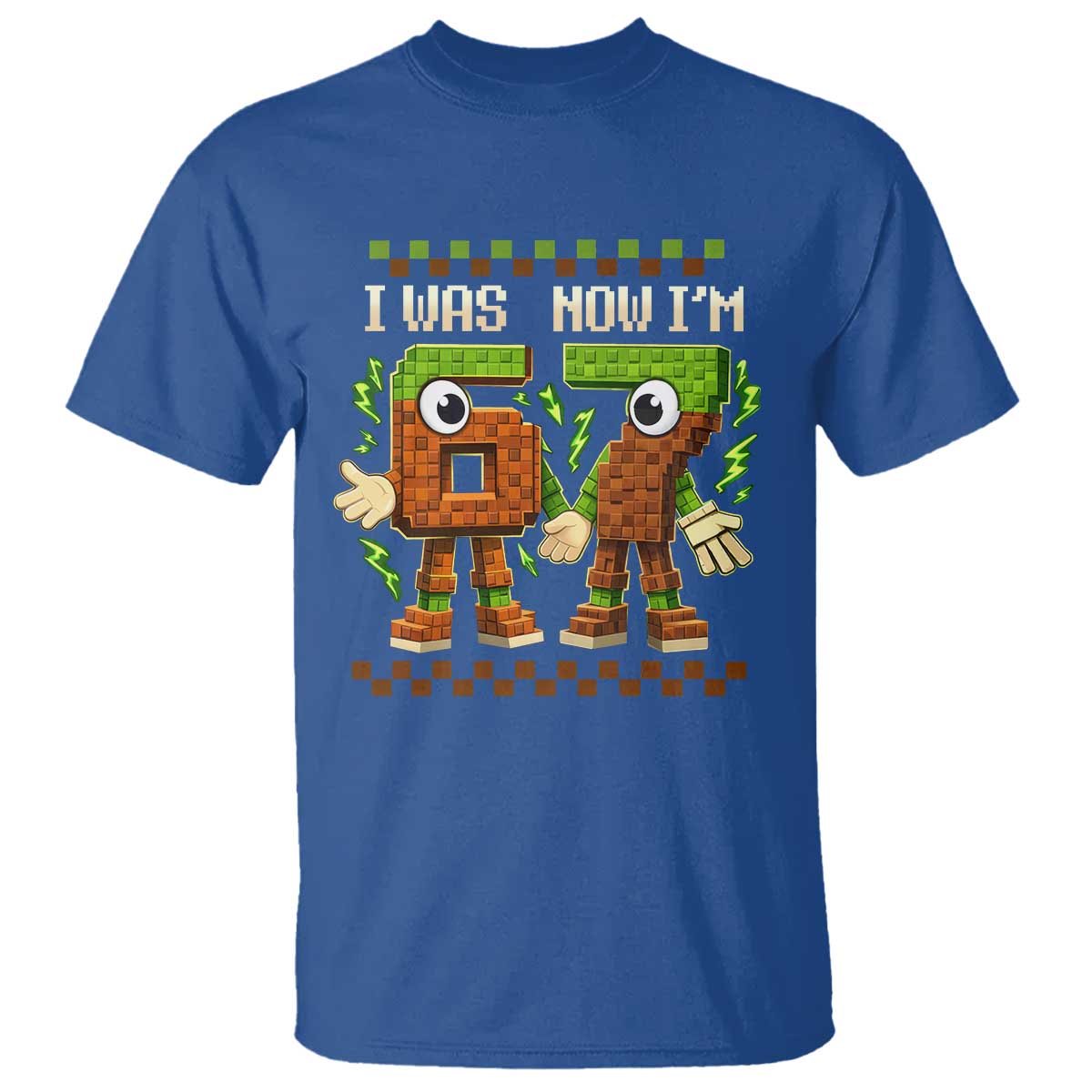 I Was 6 Now Im 7 7th Birthday 67 Meme T Shirt Six Seven Checkered Kids Gaming Meme