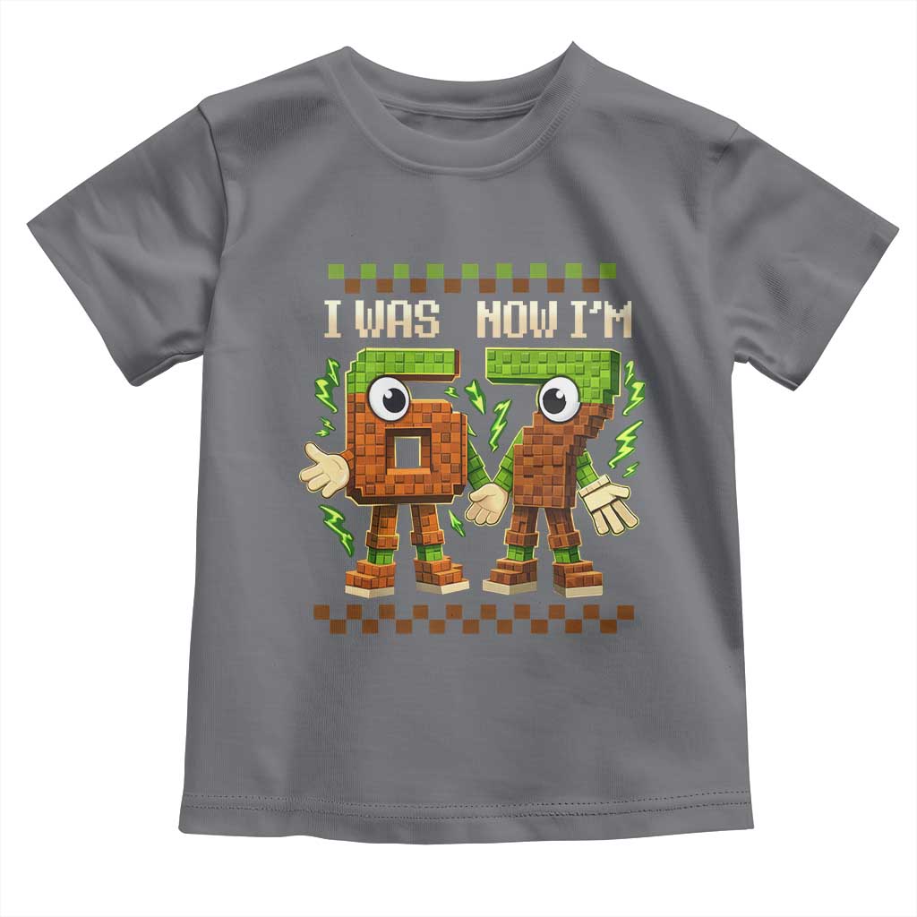 I Was 6 Now Im 7 7th Birthday 67 Meme Toddler T Shirt Six Seven Checkered Kids Gaming Meme