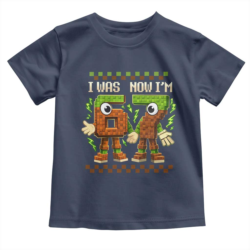 I Was 6 Now Im 7 7th Birthday 67 Meme Toddler T Shirt Six Seven Checkered Kids Gaming Meme