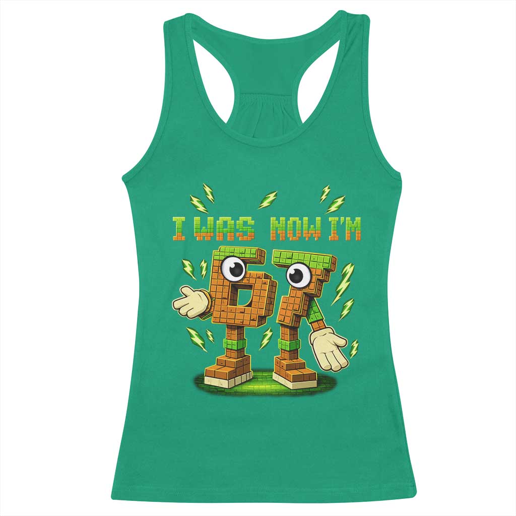 I Was 6 Now Im 7 7th Birthday 67 Meme Racerback Tank Top Funny 6 7 Birthday Six Seven Kids Gaming