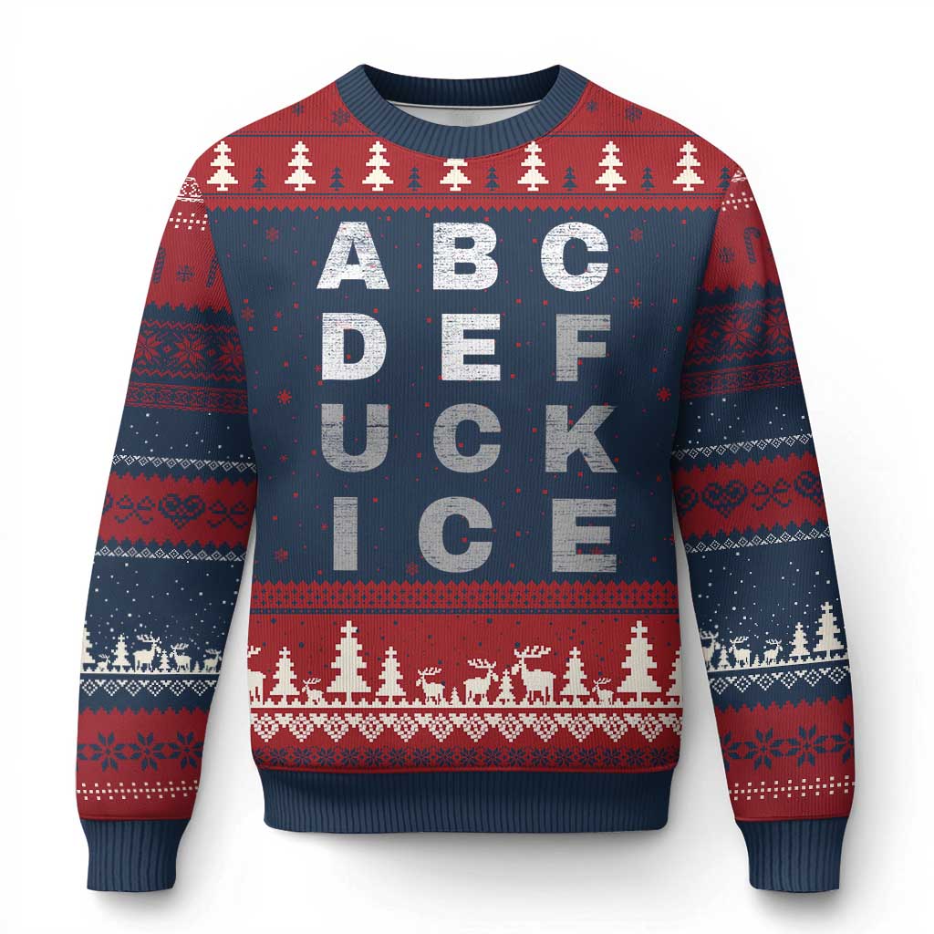 Fck Ice Ugly Christmas Sweater Chinga La Migra Subtle FDT