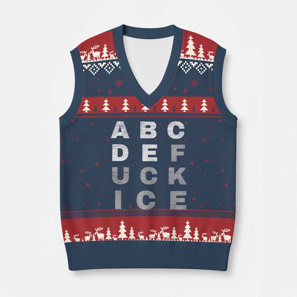 Fck Ice V-Neck Knit Sweater Vest Chinga La Migra Subtle FDT