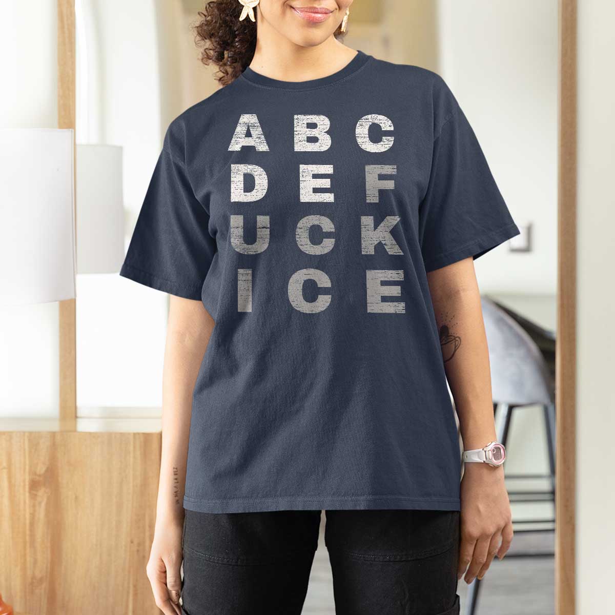Fck Ice T Shirt For Women Chinga La Migra Subtle FDT