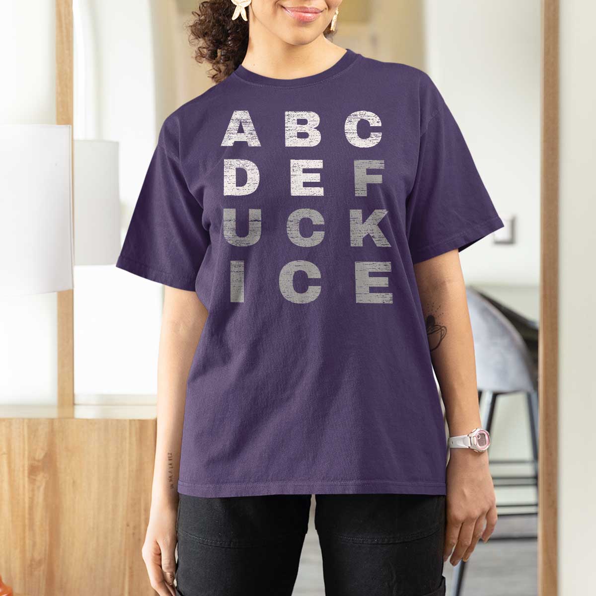Fck Ice T Shirt For Women Chinga La Migra Subtle FDT