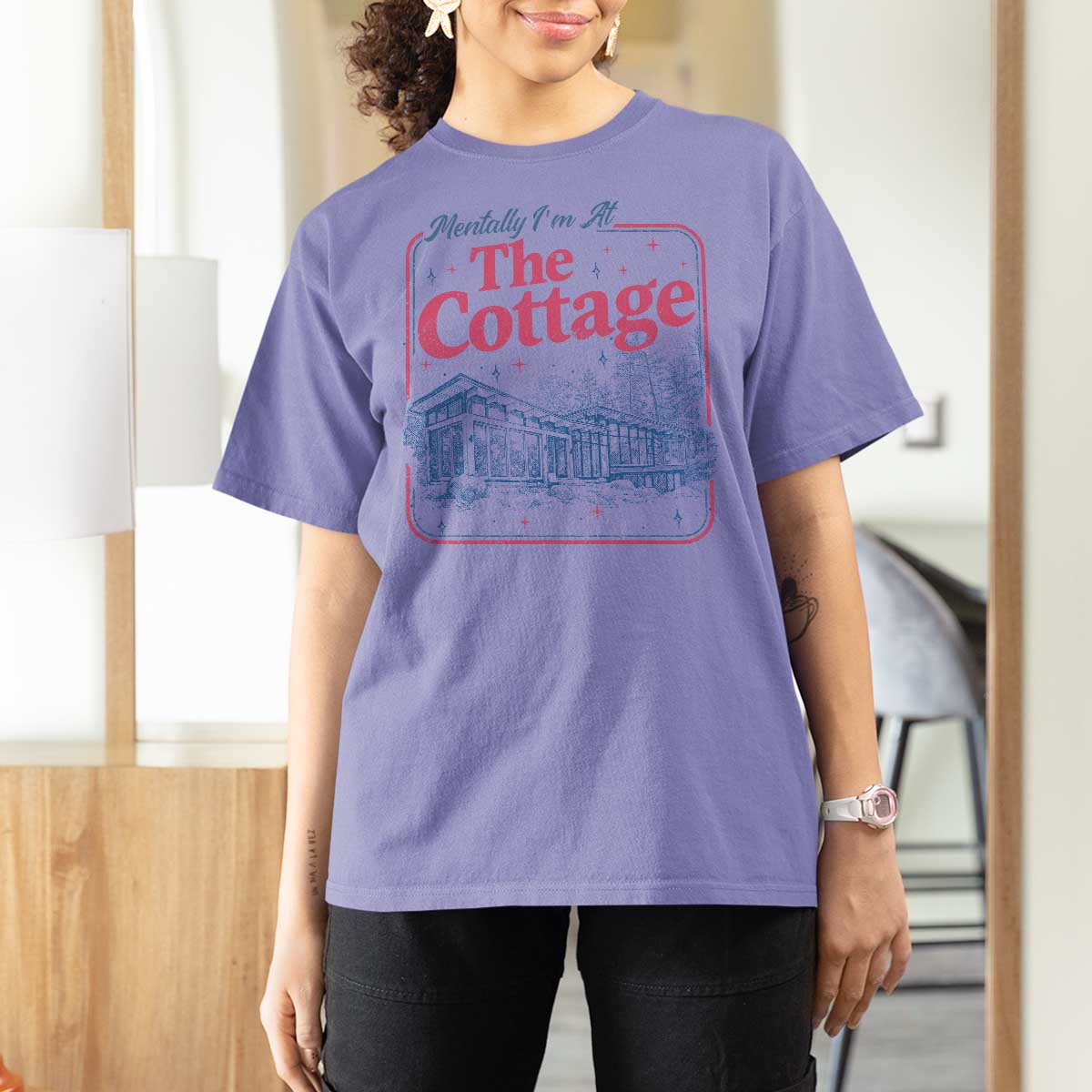 Team Hollanov Fan T Shirt For Women Mentally Im At The Cottage LGBT Romance Hockey
