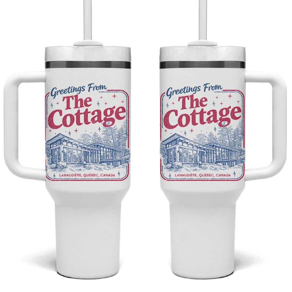 Coming To The Cottage Tumbler With Handle LGBT Romance Hockey Fan