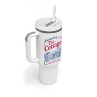 Coming To The Cottage Tumbler With Handle LGBT Romance Hockey Fan