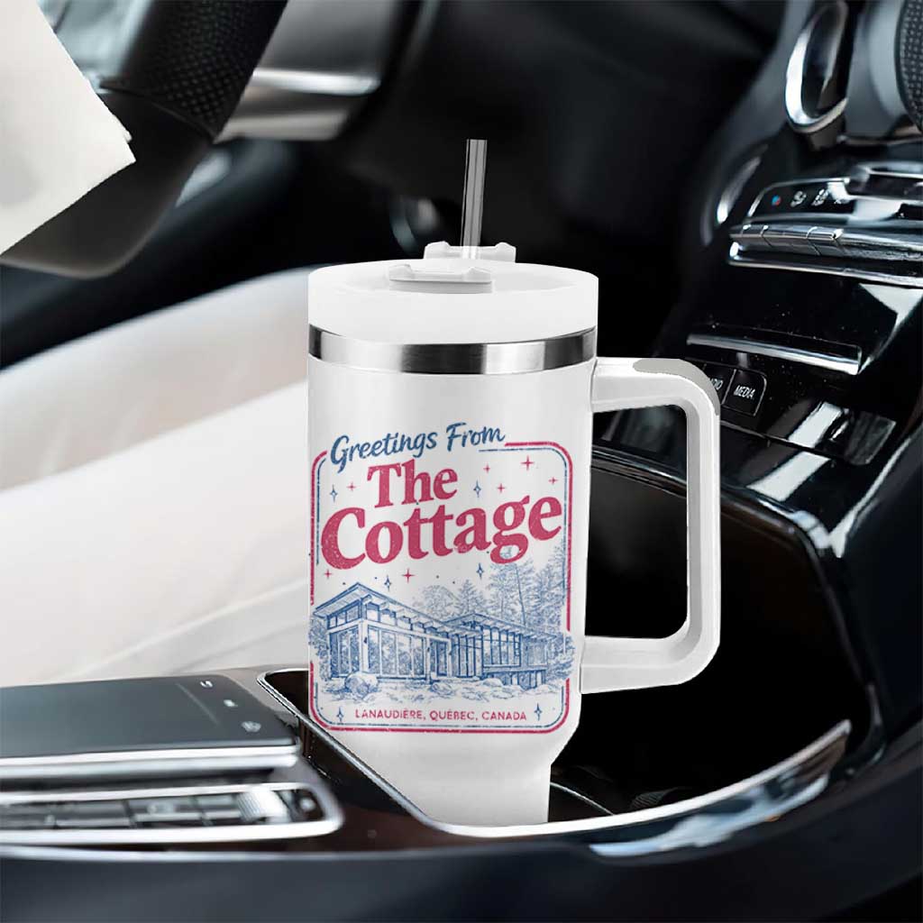 Coming To The Cottage Tumbler With Handle LGBT Romance Hockey Fan