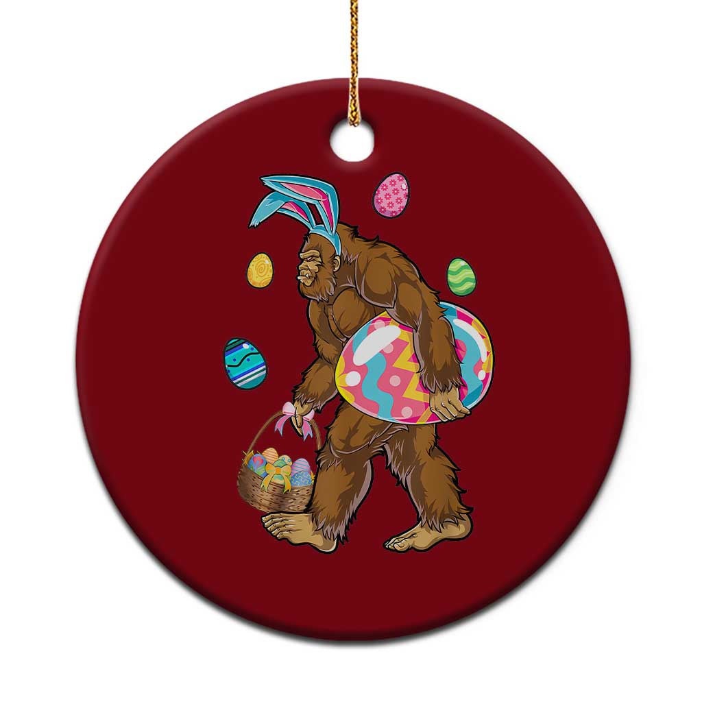 Bigfoot Easter Ceramic Ornament Funny Sasquatch Eggs Hunting - Wonder Print Shop