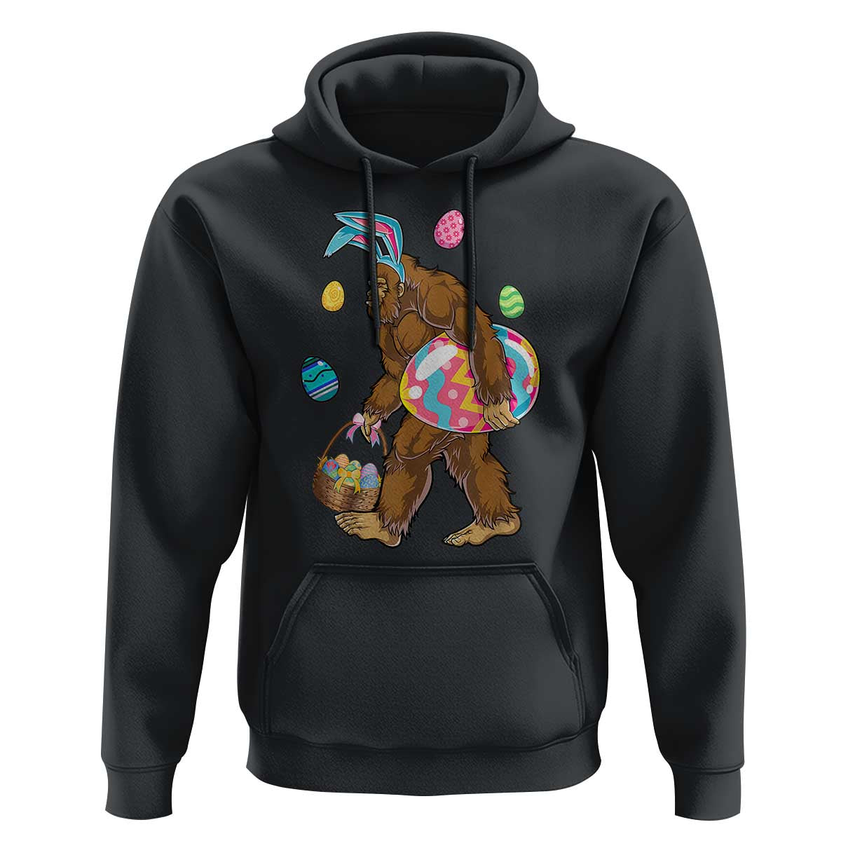Bigfoot Easter Hoodie Funny Sasquatch Eggs Hunting - Wonder Print Shop