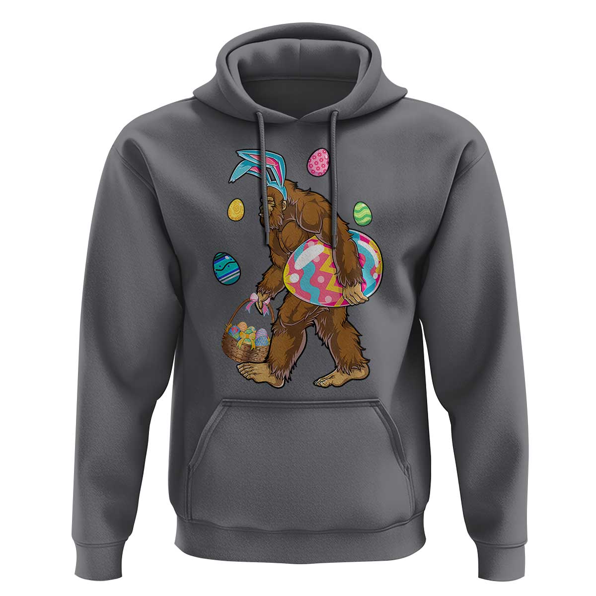 Bigfoot Easter Hoodie Funny Sasquatch Eggs Hunting - Wonder Print Shop
