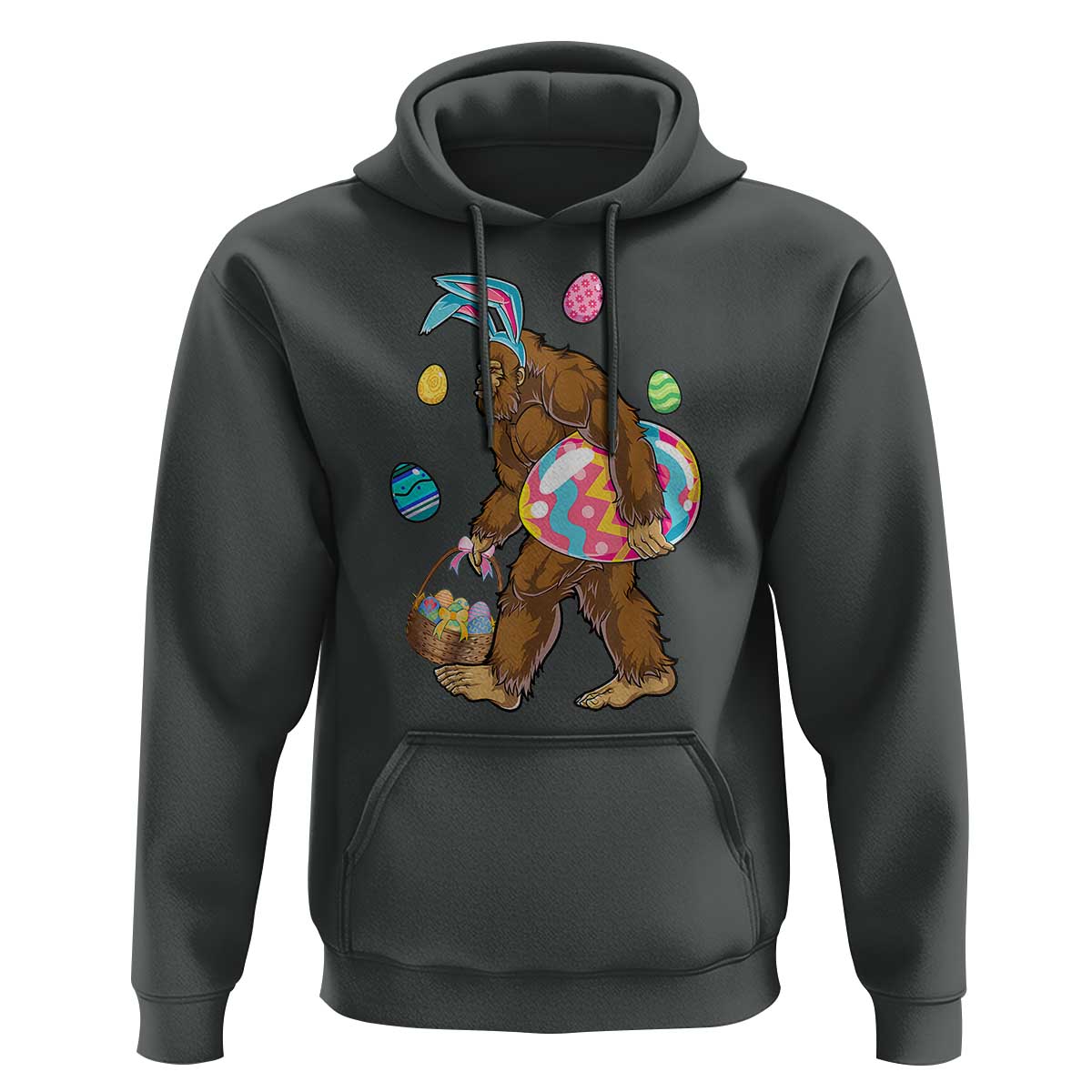 Bigfoot Easter Hoodie Funny Sasquatch Eggs Hunting - Wonder Print Shop