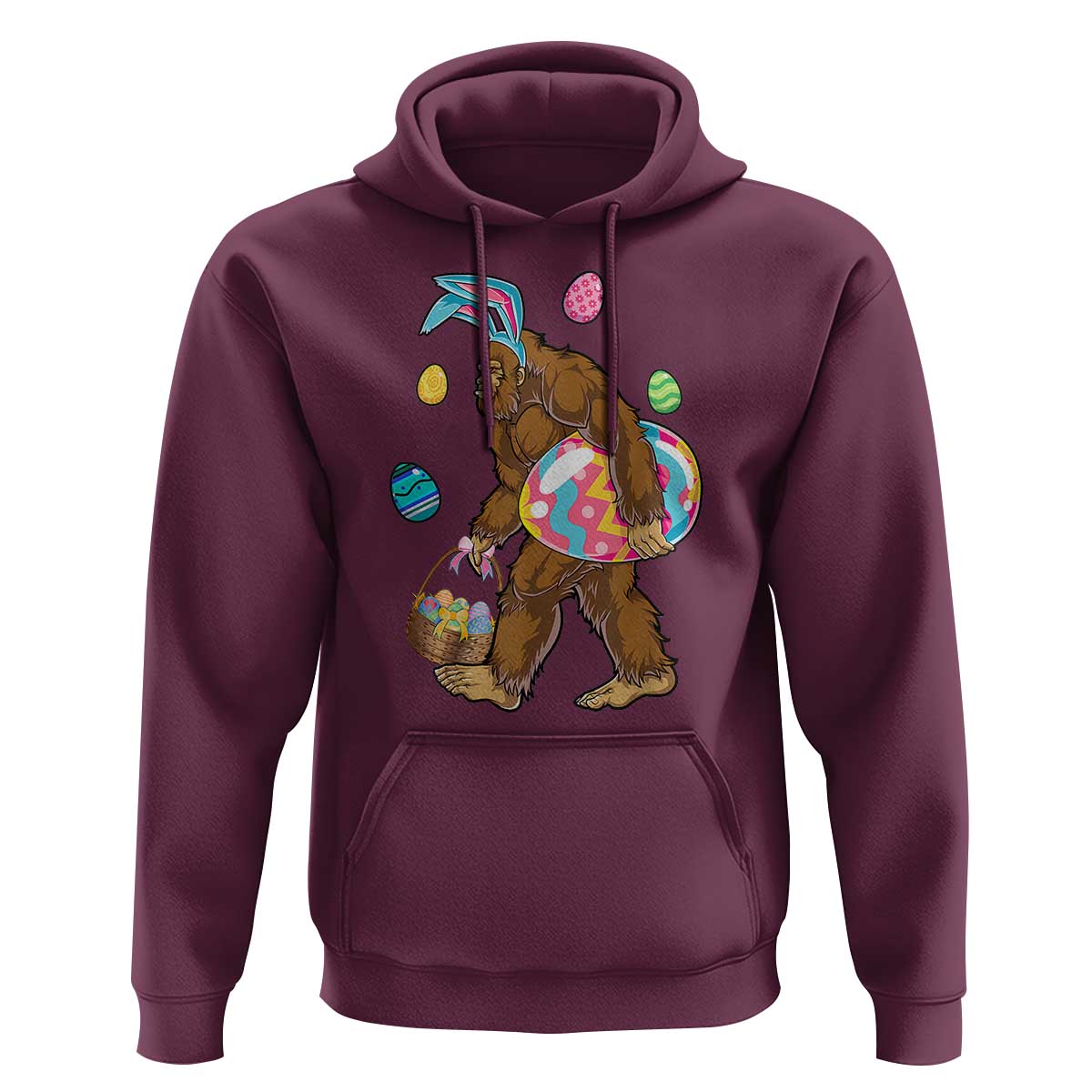 Bigfoot Easter Hoodie Funny Sasquatch Eggs Hunting - Wonder Print Shop