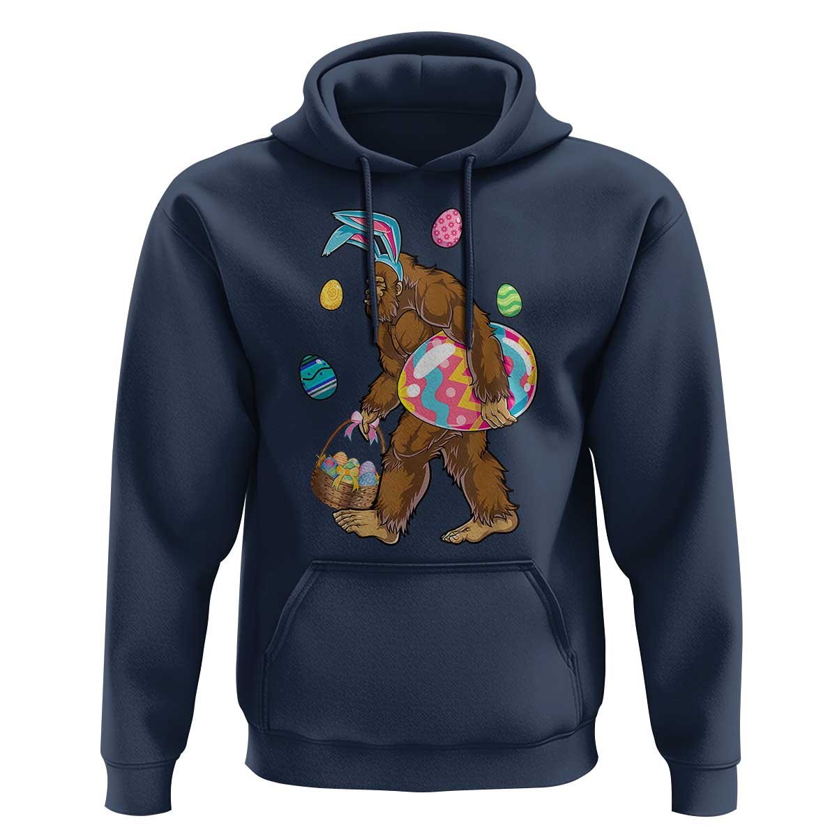 Bigfoot Easter Hoodie Funny Sasquatch Eggs Hunting - Wonder Print Shop