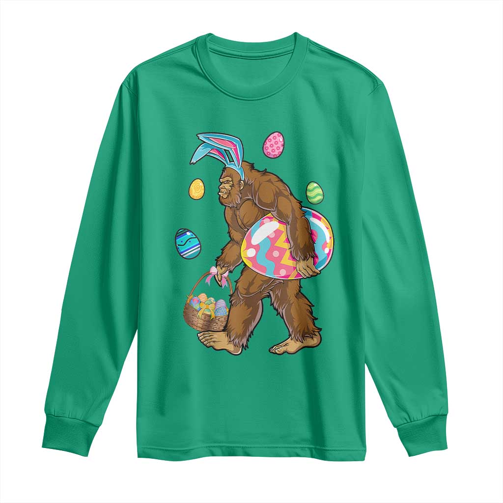 Bigfoot Easter Long Sleeve Shirt Funny Sasquatch Eggs Hunting - Wonder Print Shop