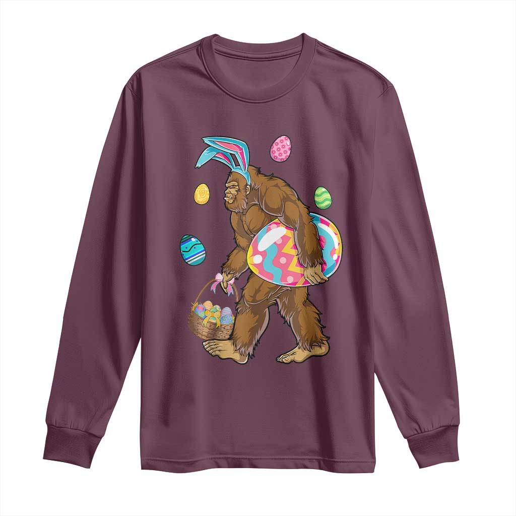 Bigfoot Easter Long Sleeve Shirt Funny Sasquatch Eggs Hunting - Wonder Print Shop