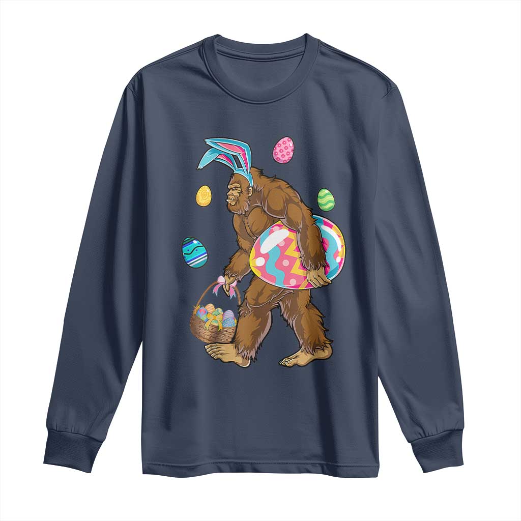 Bigfoot Easter Long Sleeve Shirt Funny Sasquatch Eggs Hunting - Wonder Print Shop
