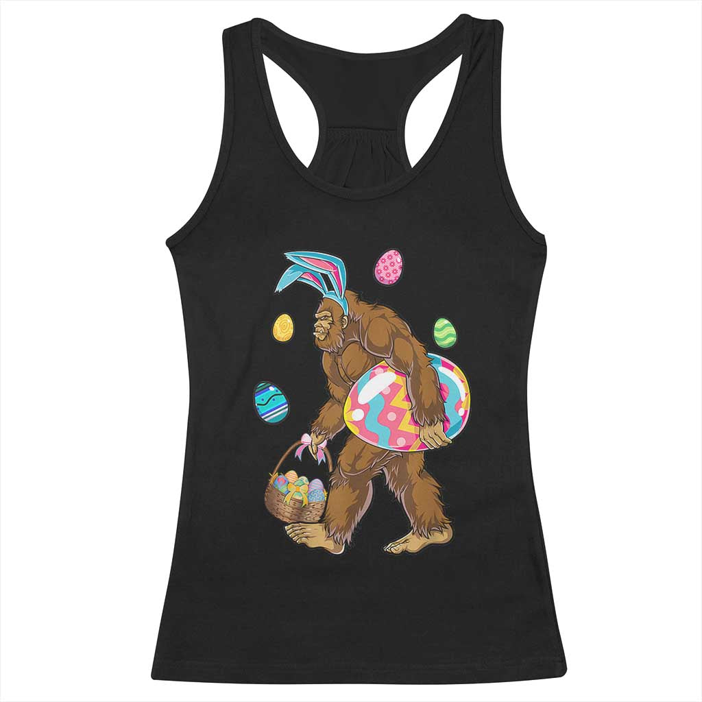 Bigfoot Easter Racerback Tank Top Funny Sasquatch Eggs Hunting - Wonder Print Shop