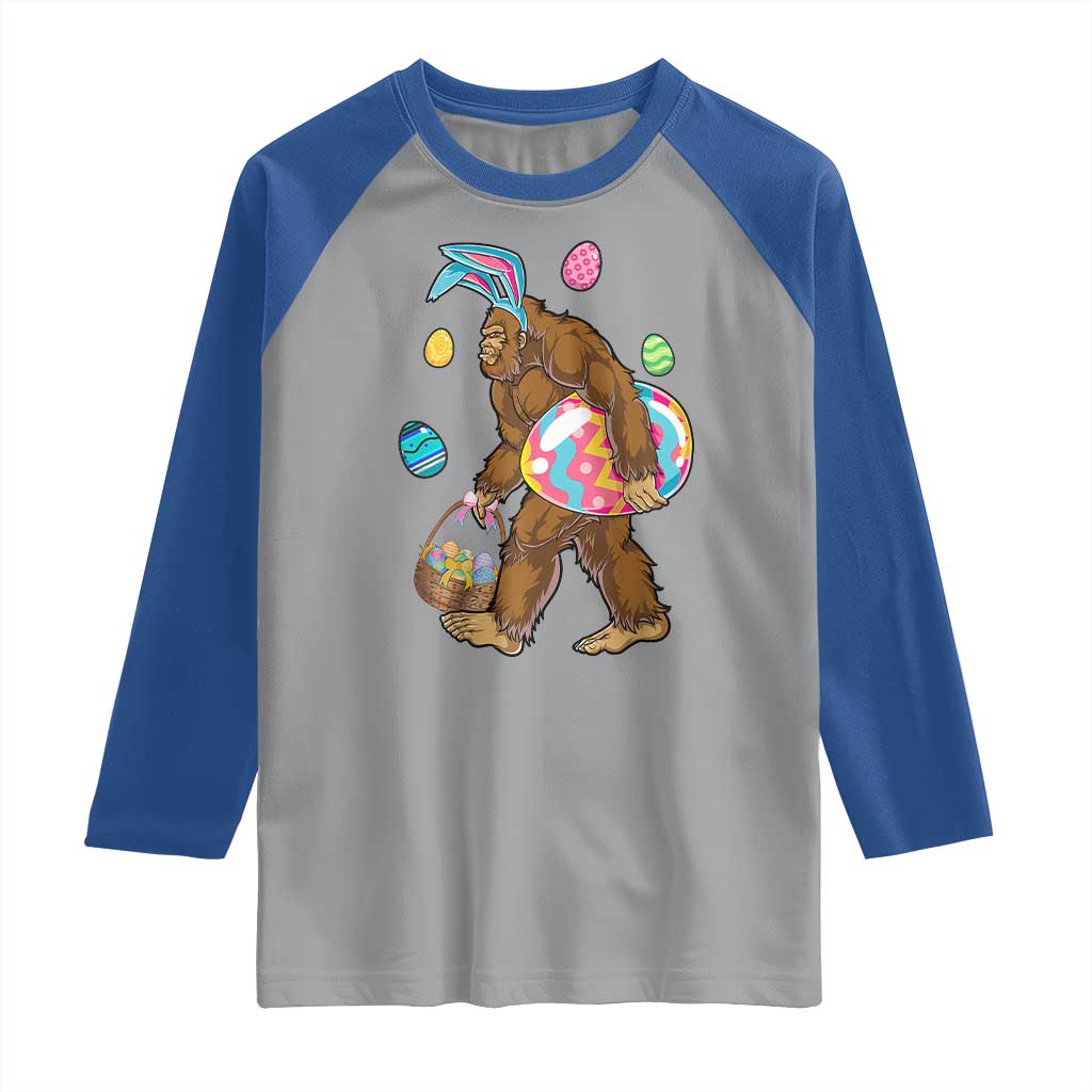 Bigfoot Easter Raglan Shirt Funny Sasquatch Eggs Hunting - Wonder Print Shop