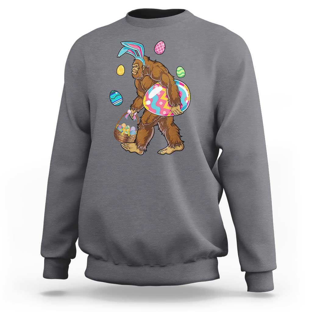 Bigfoot Easter Sweatshirt Funny Sasquatch Eggs Hunting - Wonder Print Shop