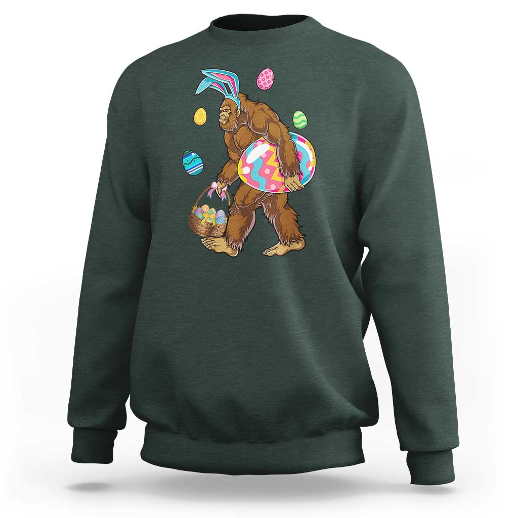 Bigfoot Easter Sweatshirt Funny Sasquatch Eggs Hunting - Wonder Print Shop