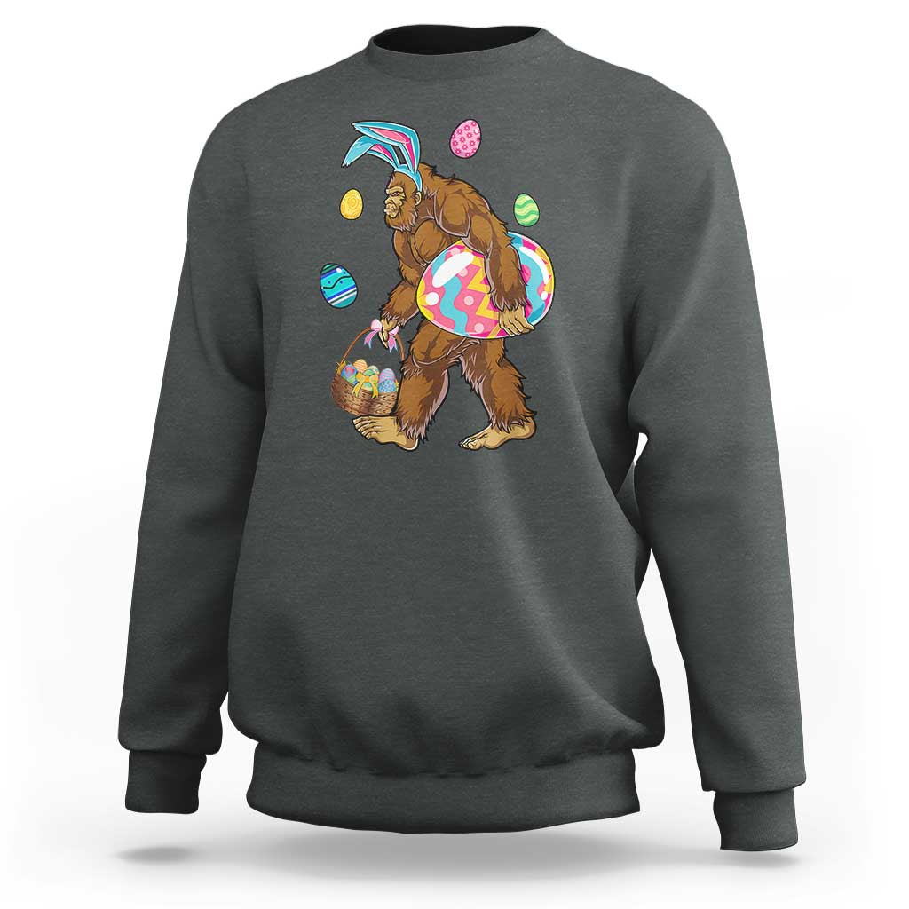 Bigfoot Easter Sweatshirt Funny Sasquatch Eggs Hunting - Wonder Print Shop