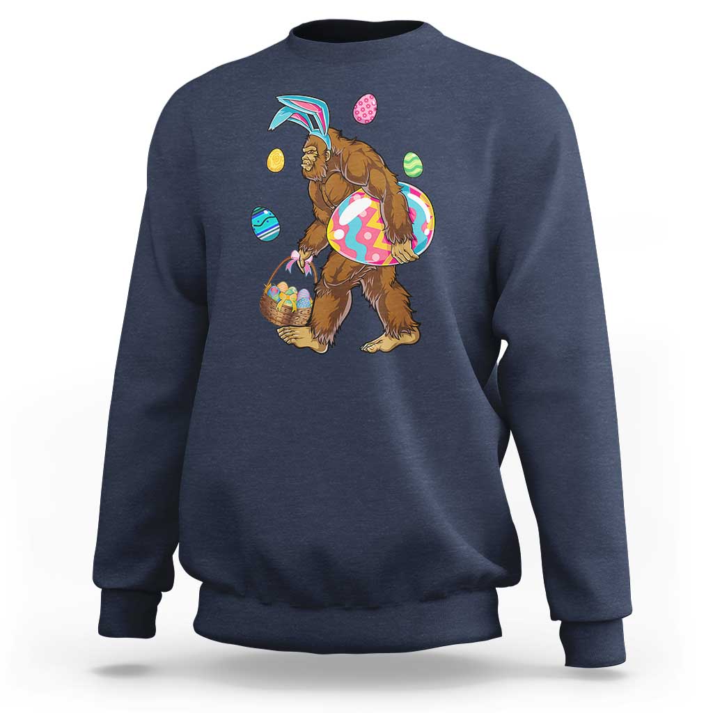 Bigfoot Easter Sweatshirt Funny Sasquatch Eggs Hunting - Wonder Print Shop