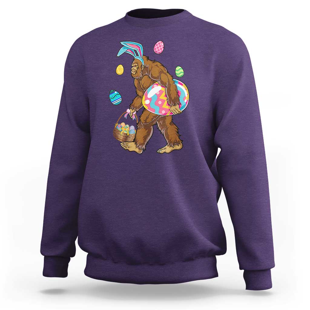 Bigfoot Easter Sweatshirt Funny Sasquatch Eggs Hunting - Wonder Print Shop