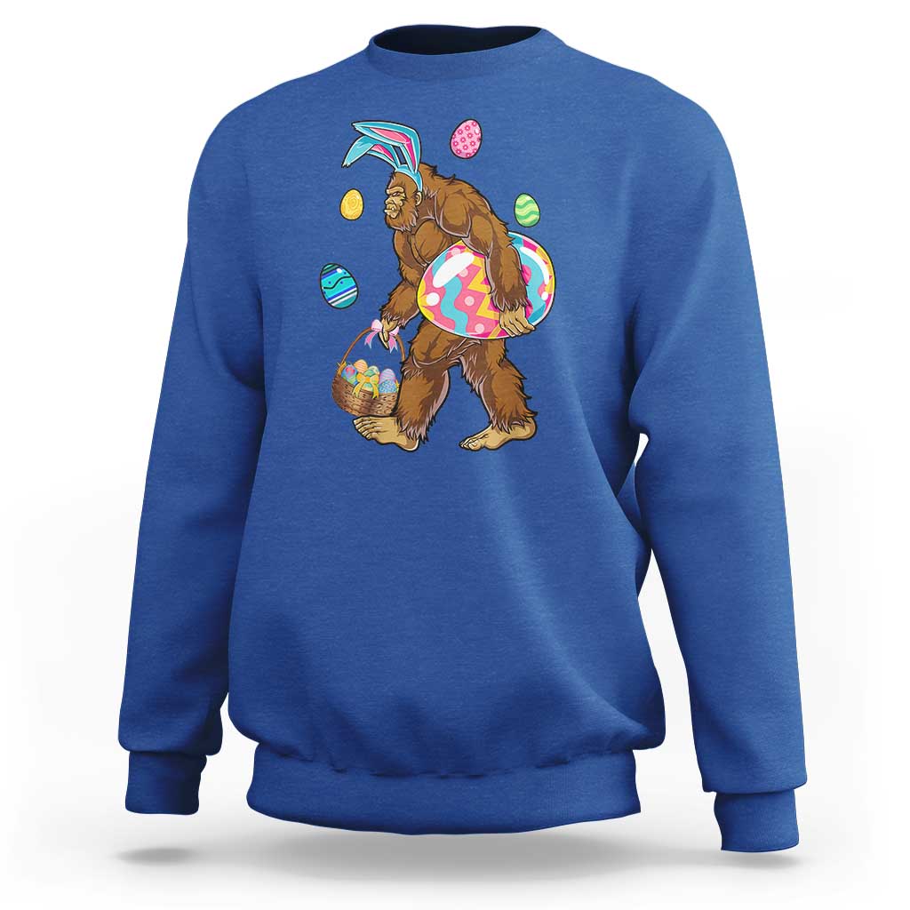 Bigfoot Easter Sweatshirt Funny Sasquatch Eggs Hunting - Wonder Print Shop