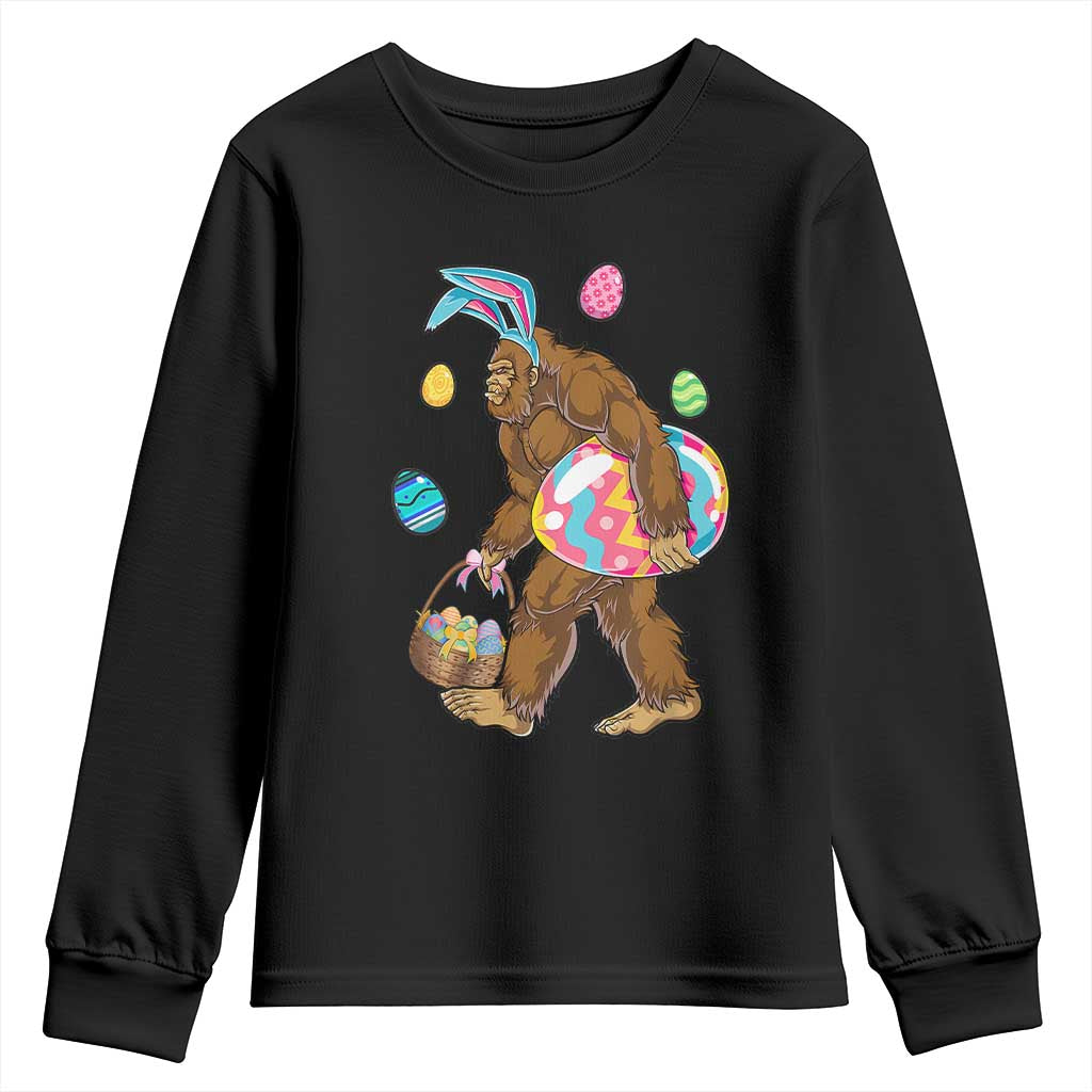 Bigfoot Easter Youth Sweatshirt Funny Sasquatch Eggs Hunting - Wonder Print Shop