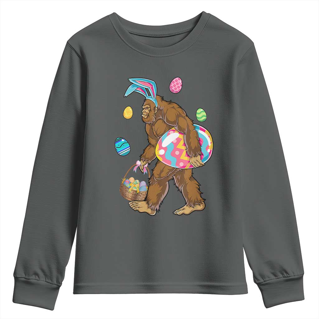 Bigfoot Easter Youth Sweatshirt Funny Sasquatch Eggs Hunting - Wonder Print Shop