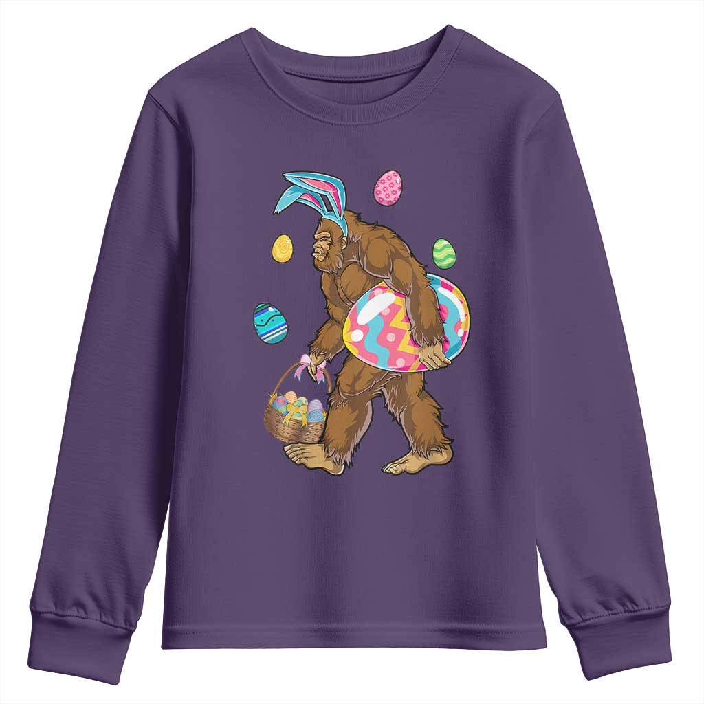Bigfoot Easter Youth Sweatshirt Funny Sasquatch Eggs Hunting - Wonder Print Shop