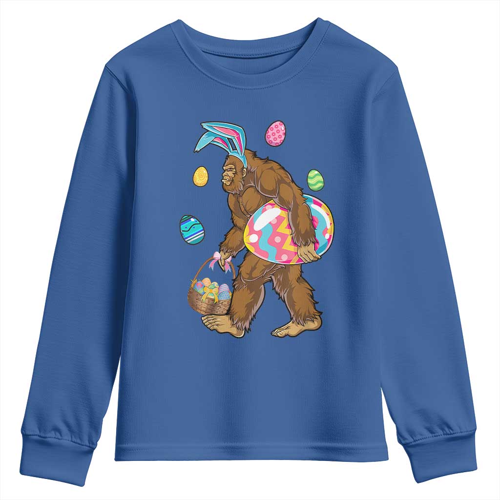 Bigfoot Easter Youth Sweatshirt Funny Sasquatch Eggs Hunting - Wonder Print Shop
