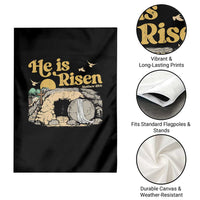 He Is Risen Garden Flag Retro Vintage Easter Jesus Christian Apparel - Wonder Print Shop